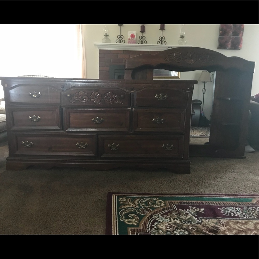 Dresser and mirror